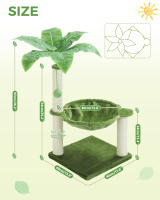 PAWZ-Pequeño árbol para gatos, torre linda con postes rascadores de sisal para gatos pequeños, hamaca grande para gatos - details 0