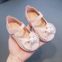 Zapatos planos de cuero para niñas, calzado informal con lazo, princesa dulce, perlas de diamantes de imitación suaves, Primavera, 2024 - details 2
