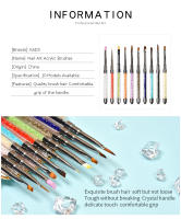 Pinceles de Acrílico para Arte de Uñas KADS Set 10PCS con Mango de Cuentas de Cristal Herramientas de Decoración de Manicura DIY - details 1