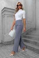 Pantalones elegantes de cintura alta para mujer, comodidad y estilo en primavera y otoño. - details 6