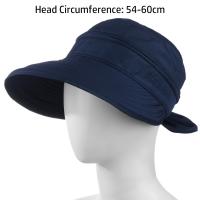 1PC Sun Hat Women Ladies Summer Wide Brim Foldable Visor Outdoor Cap Anti-UV Beach Hats Detachable Top Of The Hat - details 0
