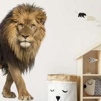 Pegatinas de Pintura al Agua de León Realista Decoración de Pared para Habitación de Niños - details 4