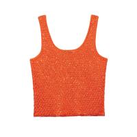 PB & ZA2025, tirantes anchos con lentejuelas, cuello cuadrado, tops con tirantes informales sencillos y sueltos, nueva ropa de verano para mujer - details 2