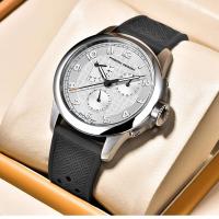 Reloj de Cuarzo Multifunción PAGANI DESIGN 2024 Resistente al Agua 100M, Vidrio de Zafiro, Correa de Cuero Elegante para Hombres - details 12