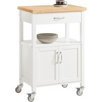 Cocina móvil Carrito de Servir Estante de Cocina Blanco 60 x 45 x 92 cm ES - details 0
