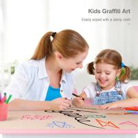 AuAg Juego de mesa multiactividad para niños de 5 piezas, escritorio de estudio para niños, juego de sillas de escritorio para niños, juego de mesa y 4 sillas para niños, altura ajustable - details 19
