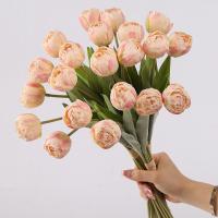 Ramas de tulipán artificiales de 7 cabezas, flor de tulipán de seda hecha a mano de tacto Real, flores falsas realistas, decoración del banquete de boda - details 11