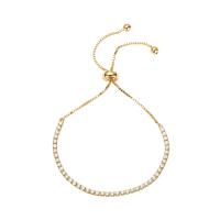 Pulsera de tenis clásica de circonita cúbica chapada en oro de 14 quilates para mujer |   Deslizador ajustable - details 3