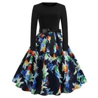Vestido de fiesta elegante con estampado de notas musicales, vestidos Midi informales Retro Vintage para primavera y otoño - details 28