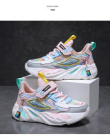 Zapatos de marca para niños, zapatillas de deporte para niñas, zapatos deportivos transpirables para niños, zapatillas de tenis cómodas informales de color rosa a la moda para uso diario - details 25