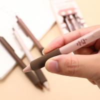 Juego de 4 bolígrafos de gel de 0,5 mm, tinta negra, escritura suave, neutro, papelería escolar, material de oficina, color marrón - details 2