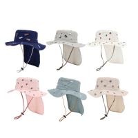 Gorro panamá Kawaii para niños, protección del cuello, bordado de dibujos animados, sombrero para el sol para bebé, protector solar, sombrero de pescador de verano de secado rápido para niñas - details 1