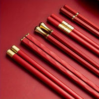 5 Pares De Palillos De Aleación Para Familia, Para Uso Doméstico, Rojo Festivo, Antimoho, Antideslizante, Aislamiento térmico - details 4