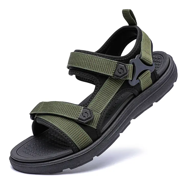 Sandalias de moda para hombre, verano, zapatos casuales, transpirables, sandalias de playa, talla grande, material superior de malla. - 1