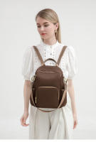 Mochila de moda para mujer, bolsos resistentes a la suciedad, elegantes bolsos traseros de Color café, bolsos de libros informales con estilo para niñas, bolsillos espaciosos antirrobo - details 15