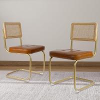 Comedor Tapizado, Sillas de Cocina Modernas con Patas de Metal, Gran Estabilidad y Capacidad de Carga, Blanco, Ratán, Vellón, Espuma, Unidades - details 8