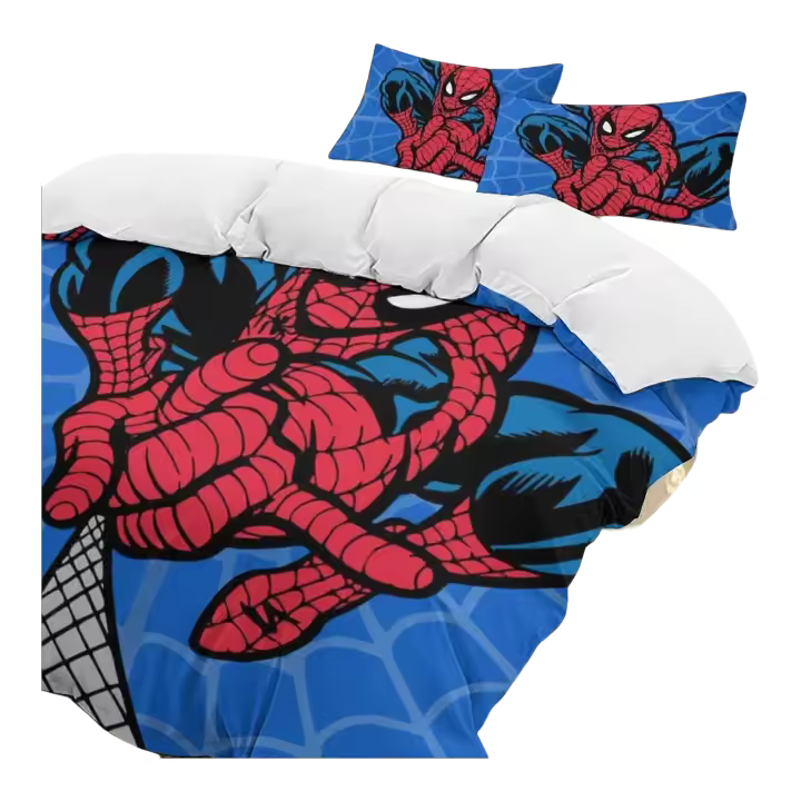 Juego de Cama de Spider-Man de 3 Piezas Parche de Cama de Microfibra Resistente a la Decoloración - 1