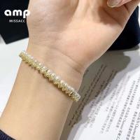 ΑΡМ Monaco Brazalete premium ajustable hacia arriba y hacia abajo Pulsera de oro rosa con perlas de plata de ley - details 6