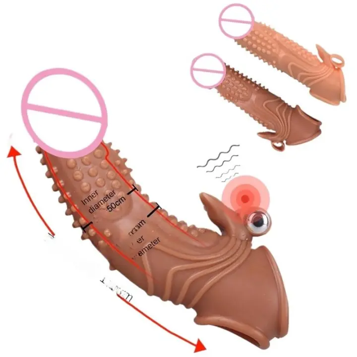 Empaque privado SEXY Extensor Realista Anillo Vibrador Funda para Pene Aumento Retraso de Eyaculación Condón Reutilizable Juguetes Sexuales para Hombres - 1