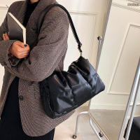 Bolso de hombro acolchado a cuadros, bolso de diseñador para mujer, bolsos de compras cruzados con solapa de cuero PU, invierno - details 9
