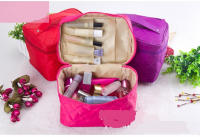 Bolso De Cosméticos Profesional Para Mujer 2023 Capacidad Grande Bolsa De Maquillaje Y Viaje Estilo Cuadriculado Material Nylon Cierre De Cremallera - details 1