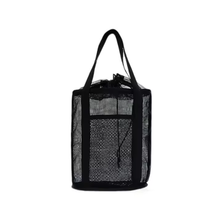 Bolso de playa de malla de gran capacidad, bolso de mano ligero para lavado de viaje con asa, bolsa de almacenamiento de baño portátil de secado rápido para familia - 1
