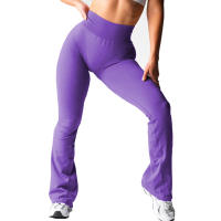 Leggings de Flare Negros Suaves para Workout Pantalones de Yoga Traje Deportivo Casual para Gimnasio - details 11