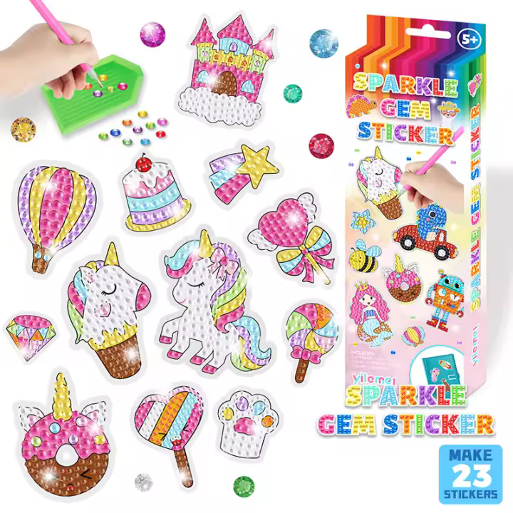 Kit de Pintura de Diamante 5D GEM para Niños Herramientas de Bricolaje Pegatinas Artesanía Adorable Regalos para Niños - 1