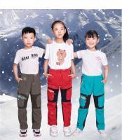 Fashion Brand Waterproof Boy Girl kids Pants Warm Trousers Sporty Climbing leggings Children Patchwork Soft Shell Outfits autumn - details 12
