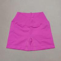 Crossover mujeres deporte gimnasio entrenamiento correr cintura alta Yoga Push Up cadera sin costuras Fiess Shorts - details 5