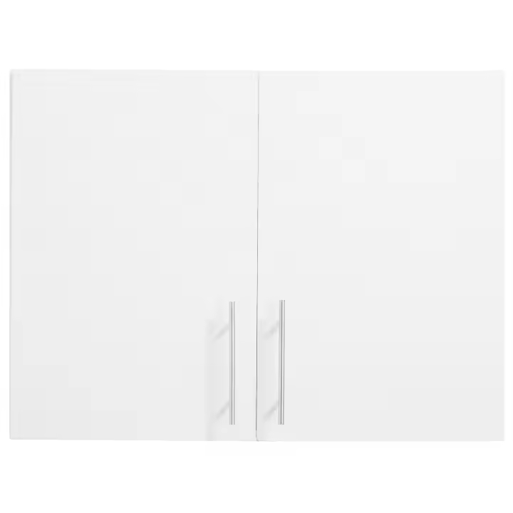 SucceBuy Gabinete de pared para lavandería, organizador de 2 niveles con estante ajustable y puertas dobles, ideal para baño, cocina, garaje y lavandería, 16 x 32 x 24 pulgadas (D x W x H), blanco - 1