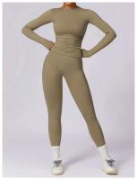 Conjunto de Yoga para Mujeres 2 Piezas Ropa Deportiva Gimnasio Legging Fitness Top Corto de Manga Larga Traje Deportivo Material Exterior Nylon Adecuado para Primavera/Verano - details 7