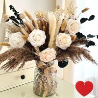 Arreglos de flores artificiales para decoración del hogar, hierba de Pampas seca Natural para centros de mesa, florero, 100 piezas - details 2