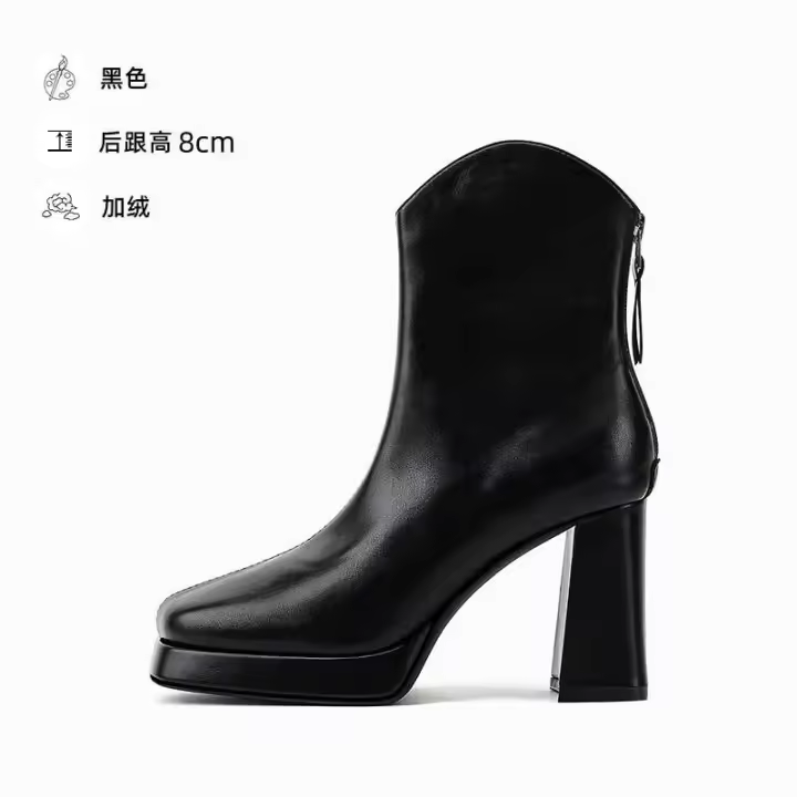 Nuevos tacones altos de cuero negro vendedores calientes, botas, botas de mujer de diseñador - 1