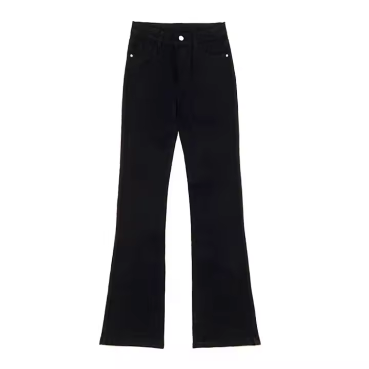 Jeans Acampanados de Cintura Alta para Mujer Ajuste Delgado, Elástico, Casual - 1