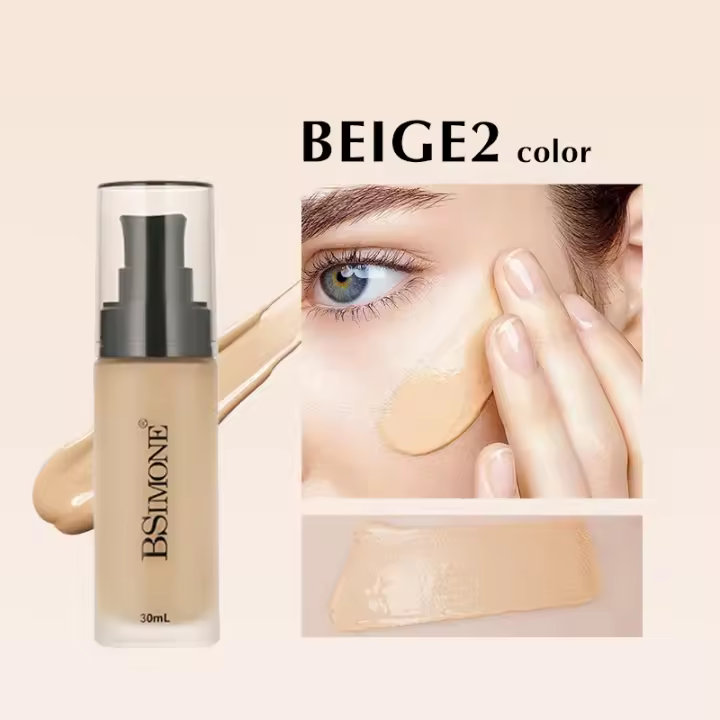 Base en polvo hidratante e hidratante para piel seca sin tartamudeo para una base correctora duradera y no descomponible Venta directa - 1