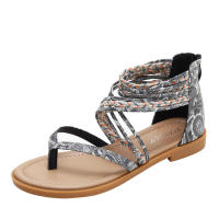 Sandalia 770-83 Estilo étnico 2025 Nuevas vacaciones Sandalias romanas Zapatos planos de playa para mujer - details 1