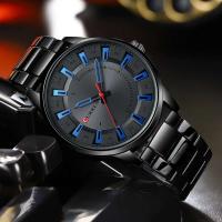 Reloj de Cuarzo CURREN 8406 Diseño Sencillo de Acero Inoxidable Negro Automático Correa de Cuero - details 8