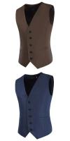 Chaleco de traje informal a la moda para hombre, estilo europeo americano, ajustado, versión coreana, suaviza tu silueta, Color sólido - details 4