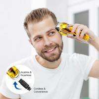 Solimpia Cortapelos de metal Kit de corte de cabello personal Cortapelos de peluquero dorado y plateado Estilo de cabello de caballero Máquina de corte de cabello inalámbrica para barbería - details 12