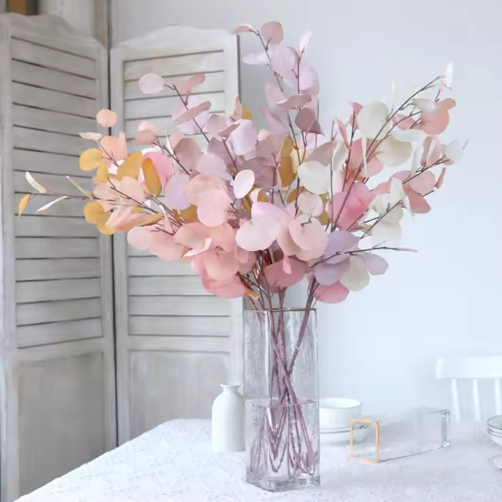 Decoración larga, hojas falsas para fiesta, rama de eucalipto, plantas falsas, hojas artificiales de eucalipto, plantas tropicales falsas, decoración del hogar - 1