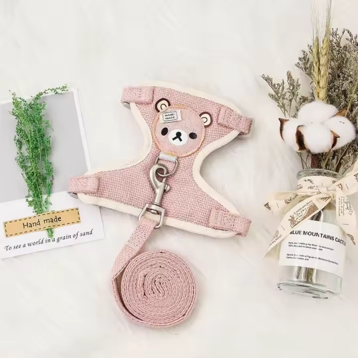 Chaleco para mascotas con dibujos de oso, accesorios para perros y gatos, cuerda para perro, correa para el pecho, cadena para perro, cuerda de tracción - 1
