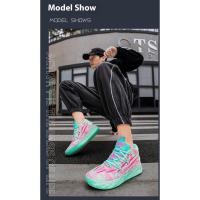 Zapatillas De Baloncesto Para Hombres Y Mujeres Antideslizantes Superficie De Malla Absorbente Transpirables Zapatos Deportivos De Moda Alta Top Para Estudiantes - details 8