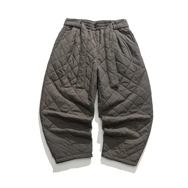 2025 Otoño Invierno grueso acolchado Harem pantalones hombres estilo chino pantalones cálidos hombre Harajuku pantalones de chándal pantalones para correr de gran tamaño - 1