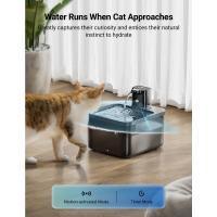 Fuente de agua para gatos con pilas, fuente de agua inalámbrica para gatos Fursink de 84 oz/2,5 L con sensor de movimiento, sin BPA, negra con 6 filtros - details 2