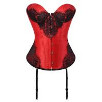 Corsé con superposición de encaje para mujer, corpiño Vintage, corpiño Burlesque, disfraz de carnaval, moda - details 0
