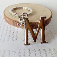 Llavero con letras de A-Z para hombre y mujer, anillo de Metal para llaves de coche, Color plateado Simple, regalo de fiesta - details 8