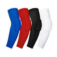Soporte de brazo largo deportivo, mangas de compresión de codo, almohadillas de nido de abeja, protector de brazo a prueba de golpes, baloncesto, fútbol, ciclismo, 1 par - details 2