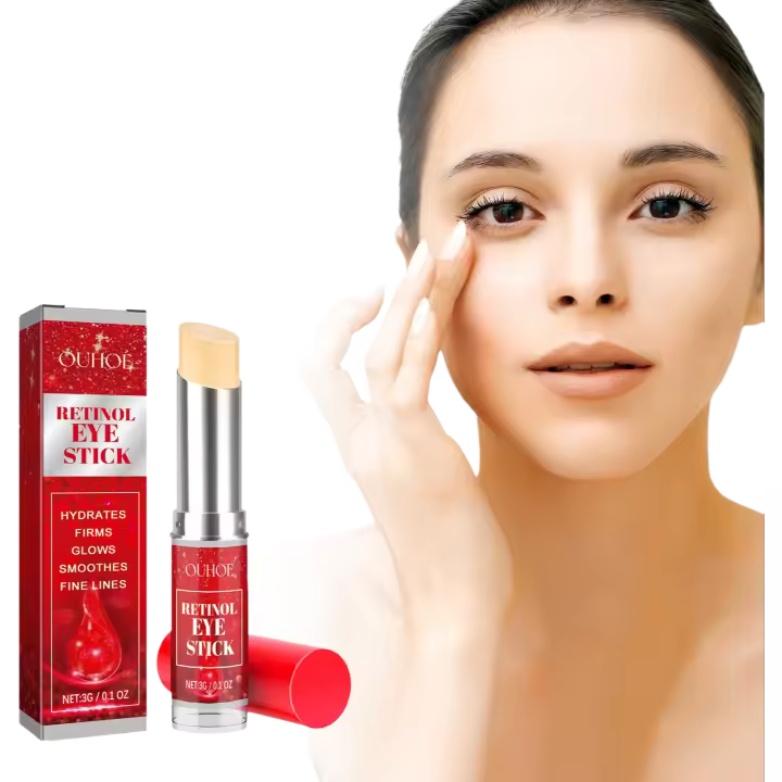 OUHOE Retinol Eye Stick reparación de la piel de los ojos reafirmante y aclaramiento de ojeras con líneas finas crema hidratante tierna para el cuidado de los ojos - 1