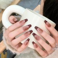Caja de 24 piezas uñas removibles estilo corto parches uñas postizas uñas tabletas - details 48